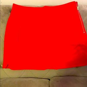 Red wool skirt